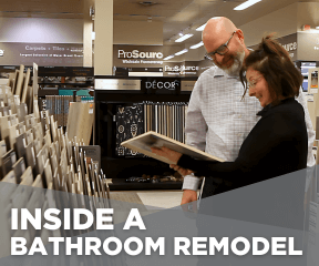 Watch the inside a bathroom remodel video on YouTube