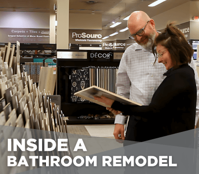 Watch the inside a bathroom remodel video on YouTube