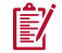 Icon of clipboard and pen