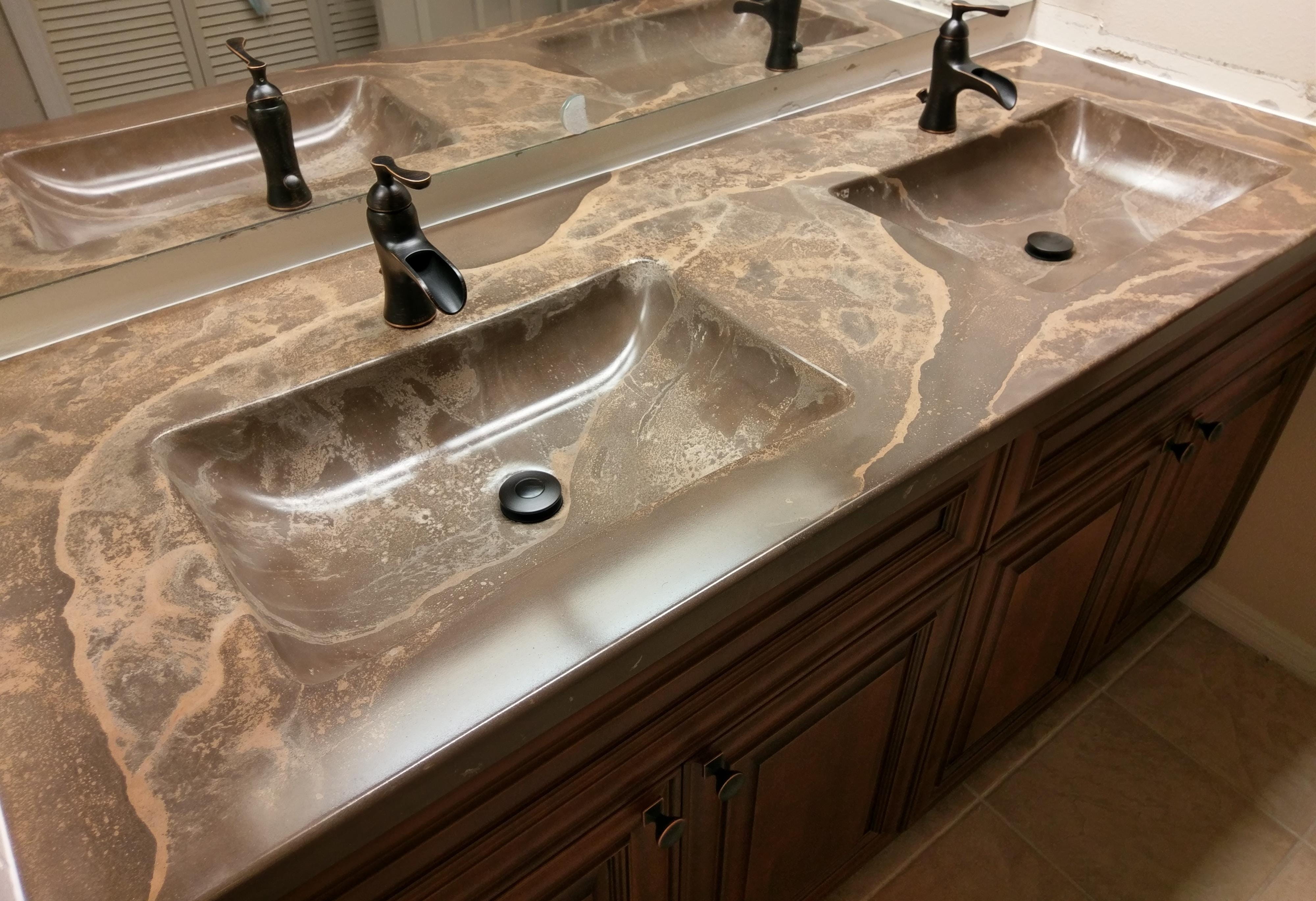 Custom Concrete Vanity Top Prosource, Custom Granite Vanity Tops With Sink