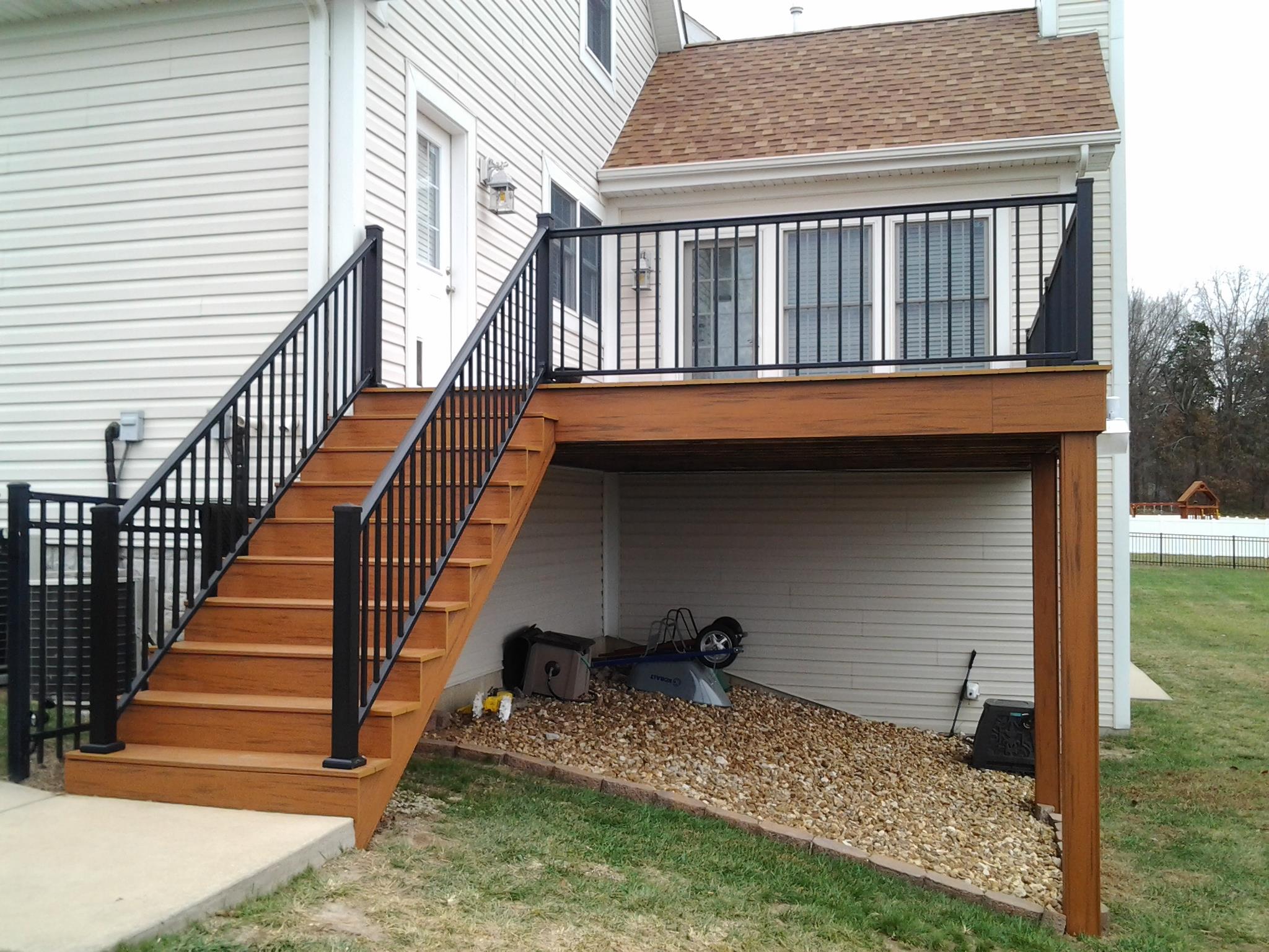Stunning Double Composite Deck with Black Rail After 3