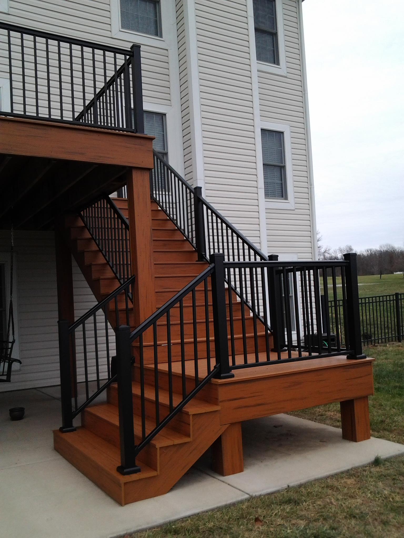 Stunning Double Composite Deck with Black Rail After 2