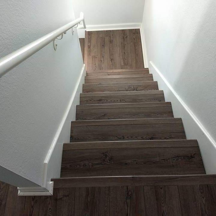 DeFunIck Springs Coretec flooring on stairway ProSource Wholesale