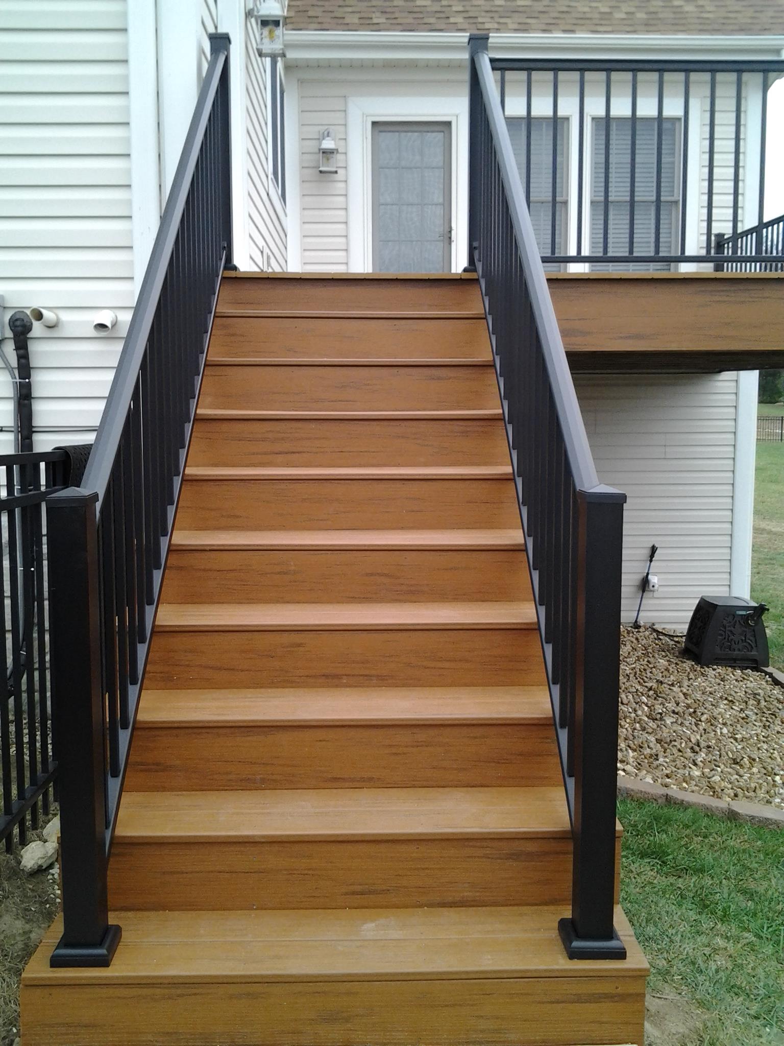Stunning Double Composite Deck with Black Rail After 4