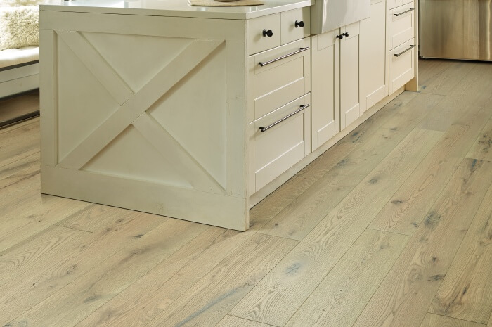 Avienda engineered hardwood, available at ProSource Wholesale, has a long-lasting, scratch-resistant aluminum oxide finis