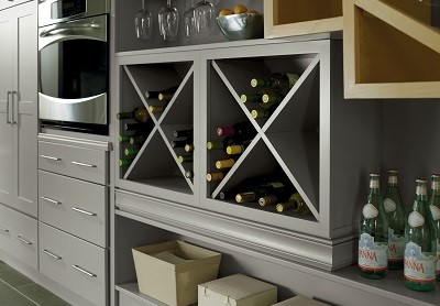 Diamond cabinets, available at ProSource Wholesale, offer specialty accents and design elements
