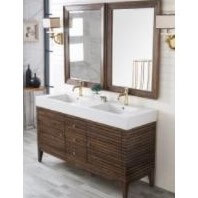James Martin Linear 59 Inch Double Vanity in Whitewashed Walnut color available at ProSource Wholesale
