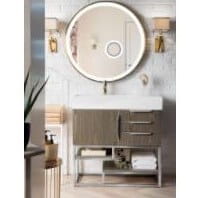 James Martin Columbia 36 Inch Single Vanity in Ash Gray color available at ProSource Wholesale