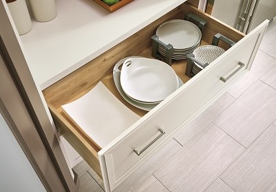 Smart storage solutions from Kitchen Craft cabinetry available at ProSource Wholesale