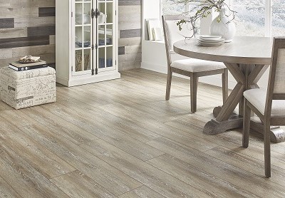 Masland luxury vinyl flooring, available at ProSource Wholesale, is waterproof and resistant to stains and scratches