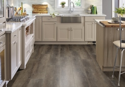 Monument engineered vinyl plank, available at ProSource Wholesale, is versatile to be installed in any room