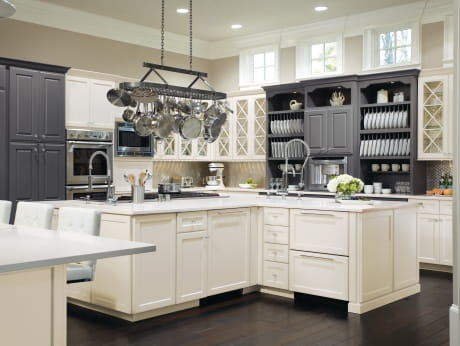 Two-toned kitchen cabinets from Omega