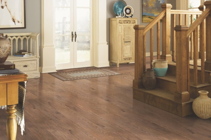 RevWood laminate, available at ProSource Wholesale, resists stains, scratches and dents