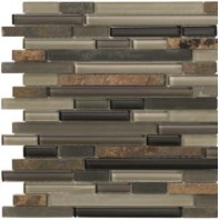 Marazzi Crystal Stone Ii Random Strip Mosaic tile in Slate color available at ProSource Wholesale