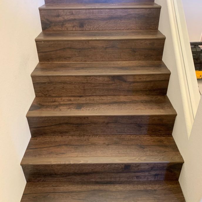 Stairs Remodel Prosource Whole, Laminate Flooring On Stairs With Overhang