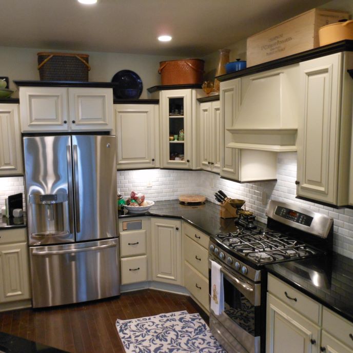 French Provincial Kitchen With Marble Tile Splash Prosource