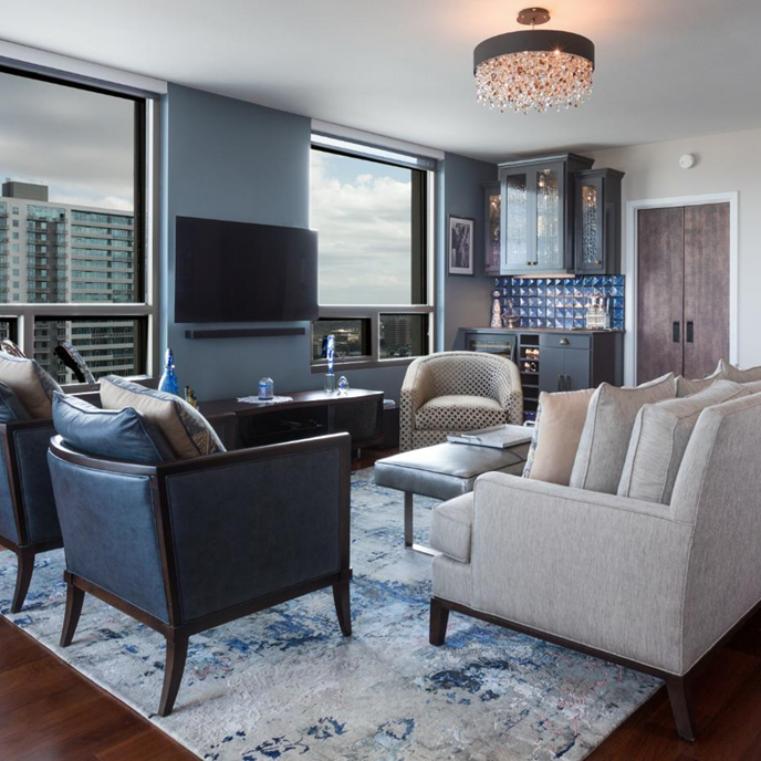 Design Ideas For Kitchen Bathroom Living Room Prosource Whole High Rise City Condo Austin Tx