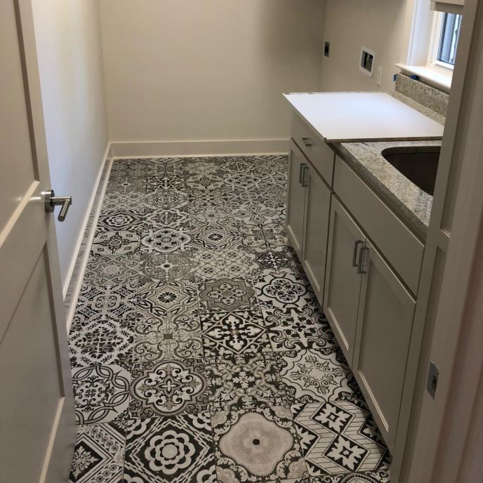 Laundry Room Done in Decorative Porcelain Tile ProSource Wholesale