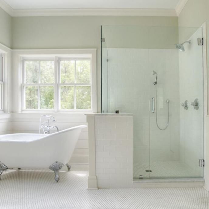  Master  Bath  Clawfoot  Tub  and Glass Shower ProSource 