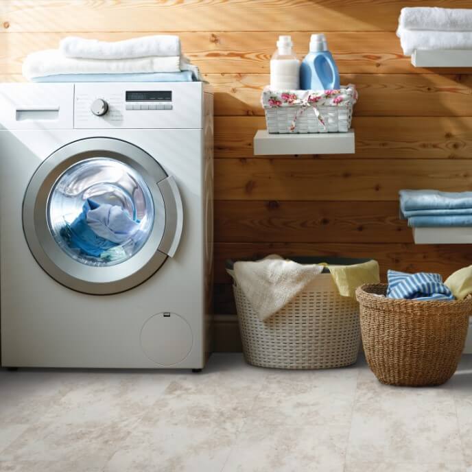 Laundry room with Core Elements LVT flooring