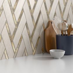 Honed chevron mosaic wall tile