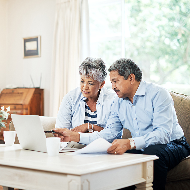 A couple at home browses ProSourceWholesale.com’s impressive selection of home remodeling products from the comforts of their home, prior to entering the showroom.