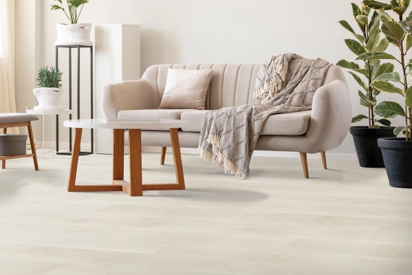 Living room scene featuring vinyl luxury tile by Harding LVT available at ProSource Wholesale