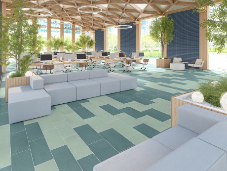 Commercial space using Daltile...