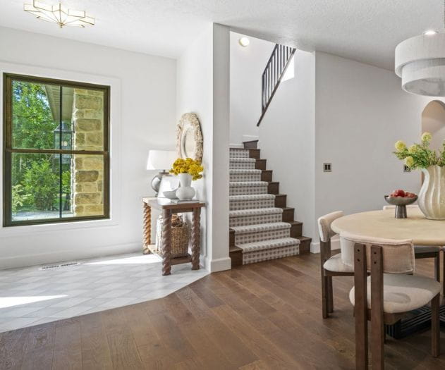 Tigressa soft textured carpet as a stair runner