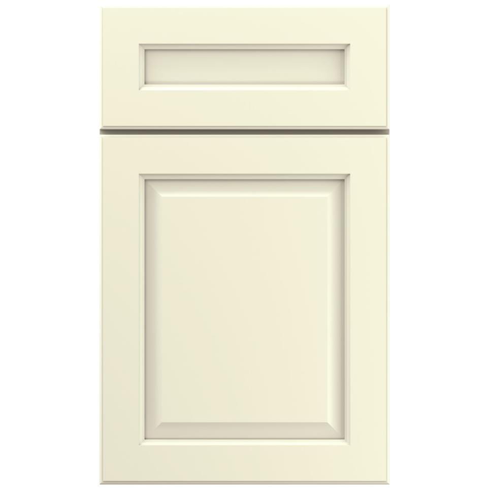 Schrock Belton five-piece cabinet door in Steam Maple, showing a soft light wood tone, subtle grain pattern, and framed panel design.