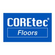 COREtec Floors logo with white text on a blue background, featuring the brand name centered.