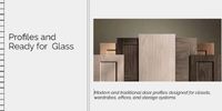 A display of various wooden door profiles for storage systems, presented for design consideration.