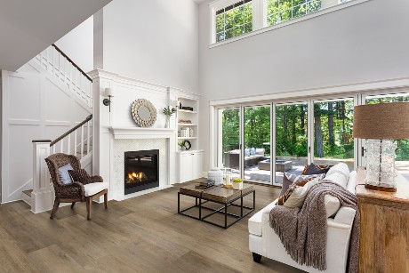 Astoria Oak Room Scene with Luxury Vinyl Plank available at ProSource Wholesale
