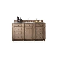 cool toned wood vanity with double sinks