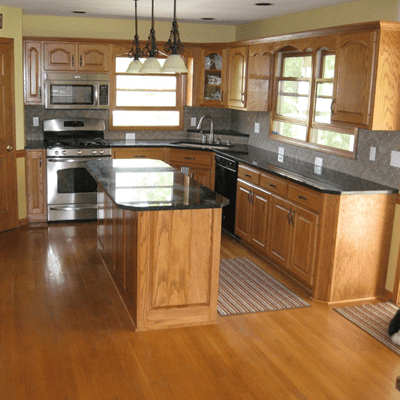 Remodeled oak wood kitchen Louisville KY