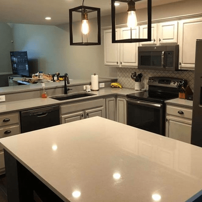 White cabinets with quartz countertops Louisville KY