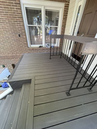 Wood-grained composite board outdoor decking