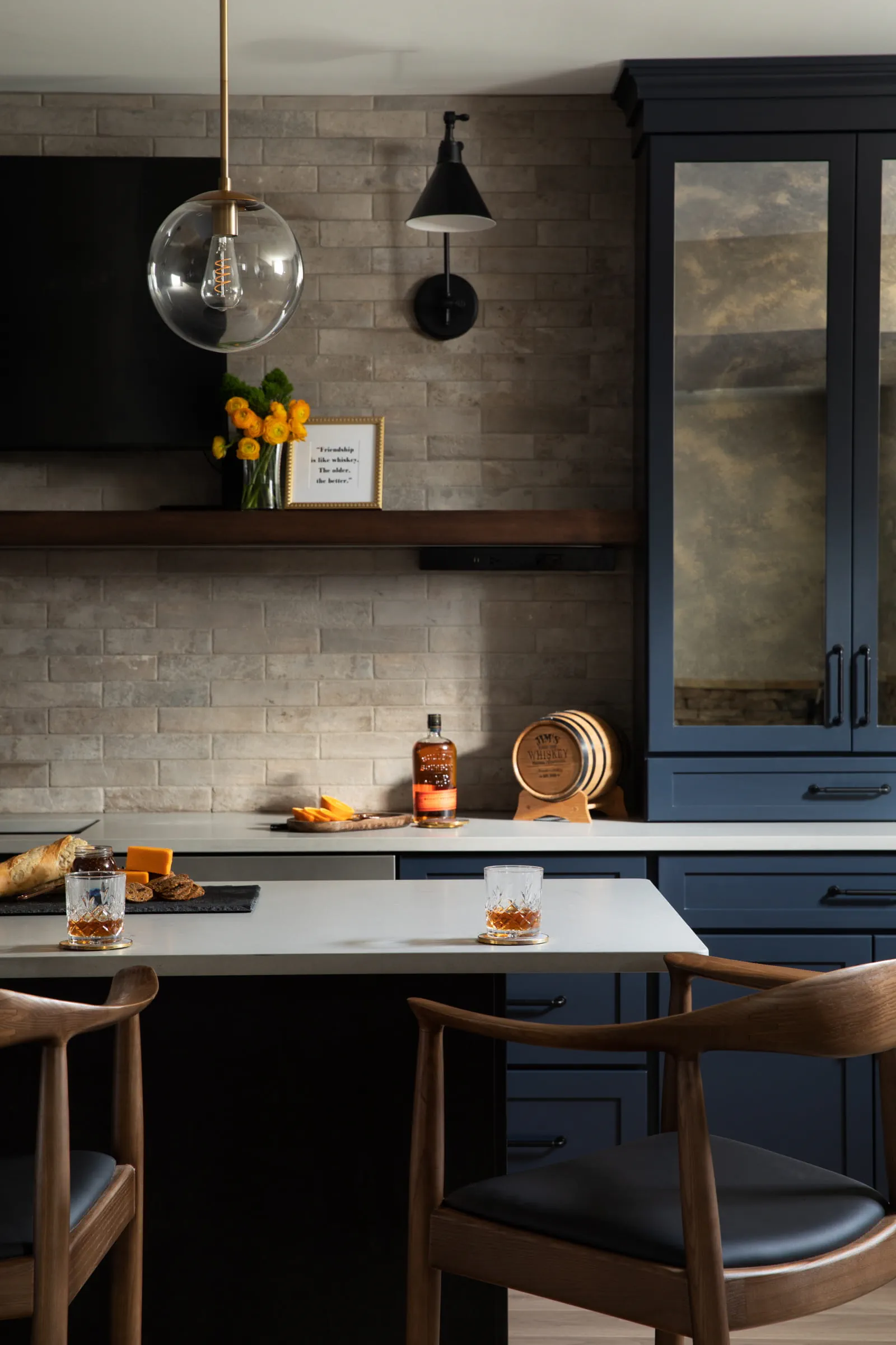 Remodeled kitchenette in a basement