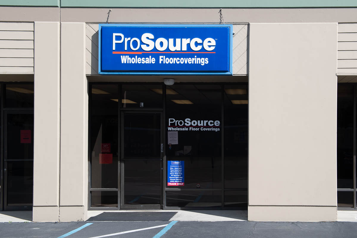 Front view of ProSource Wholesale Floorcoverings store with visible signage and entrance.