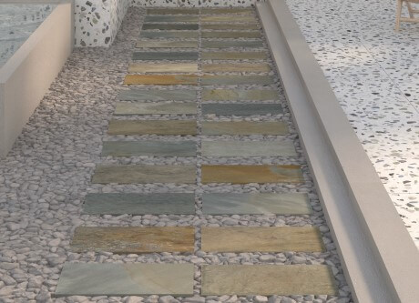 Stone pavers with texture and color