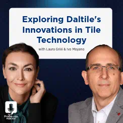 Formal photo of Laura Grilli, a woman with brown hair and bright blue eyes, alongside Ivo Moyano, a bald man wearing glasses, both dressed in business-professional clothing.