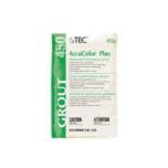 Packaging of TEC AccuColor Plus Grout with branding and details visible.