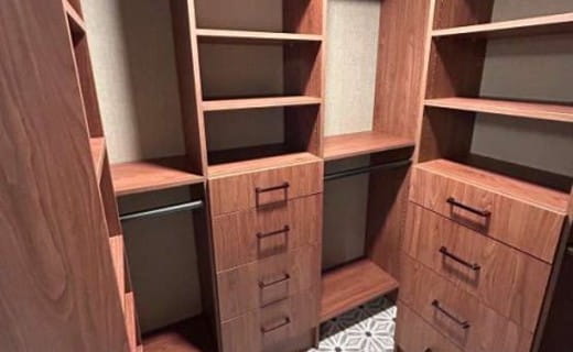 Tidy Squares brown closet available at ProSource Wholesale