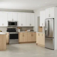 White laminate cabinets