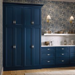 Dark blue decora cabinets
