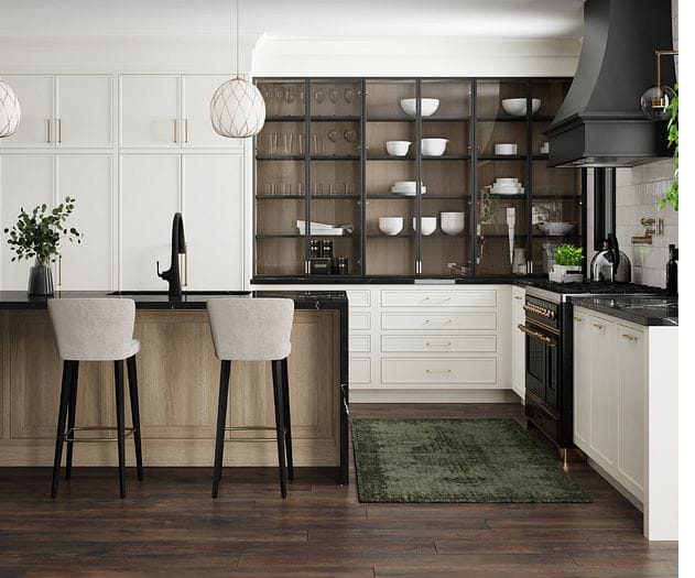 White cabinets in a kitchen