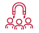 Icon of magnet and people