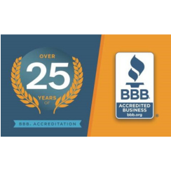 25 years of accreditation with the Better Business Bureau