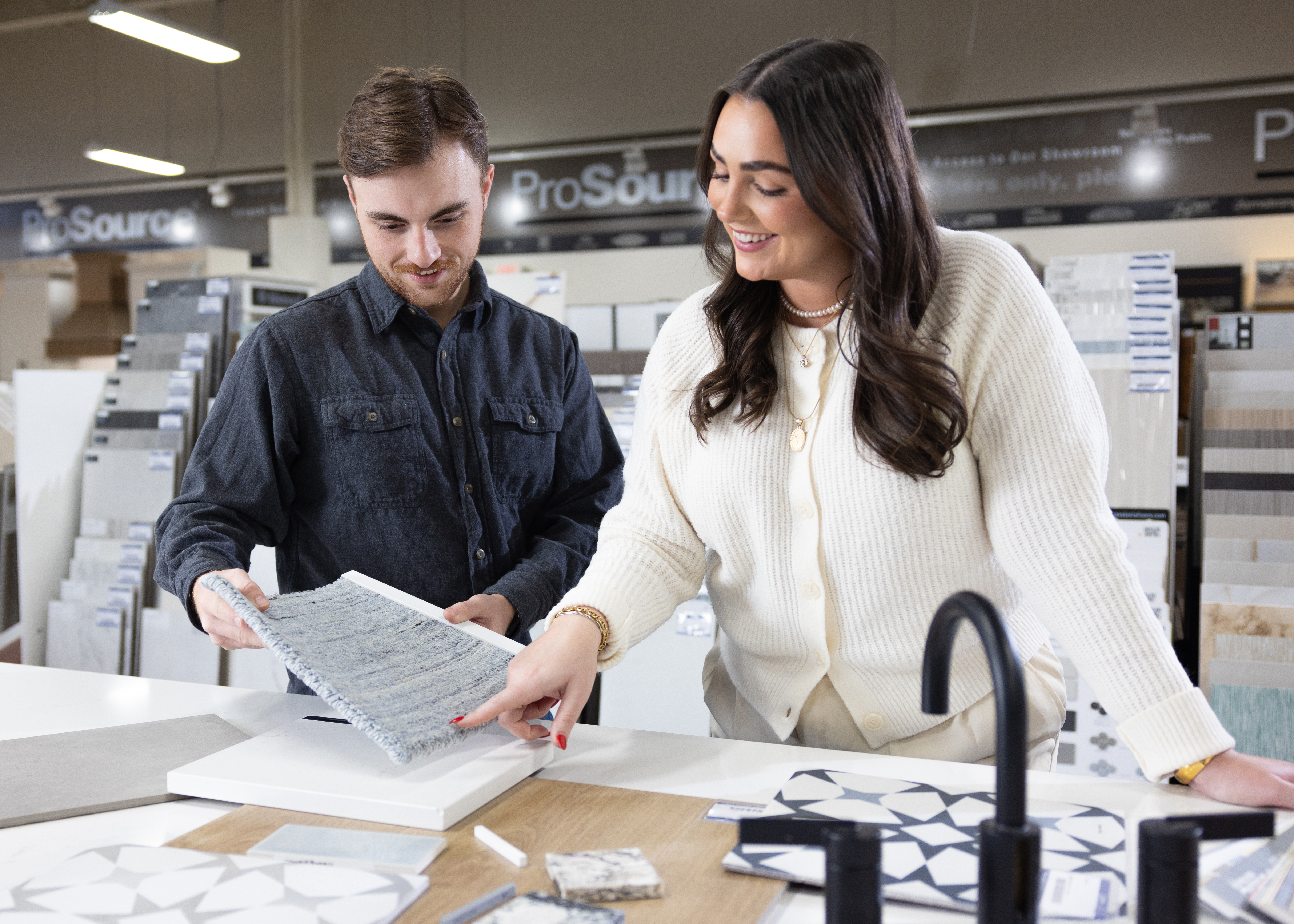 Homeowner selecting Kitchen and Bath Products