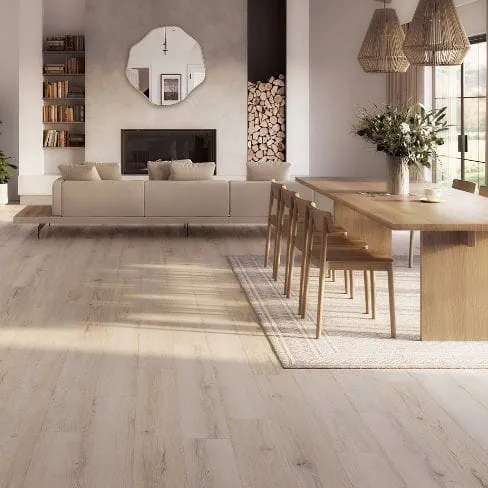 wood floor in an open concept room